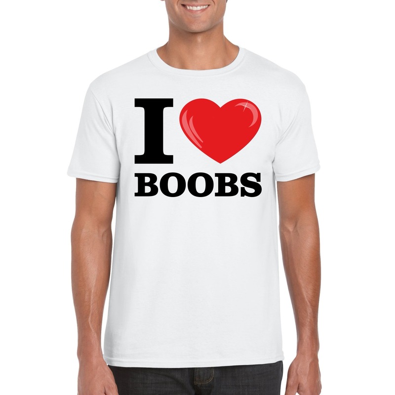 I love boobs t-shirt wit heren Top Merken Winkel